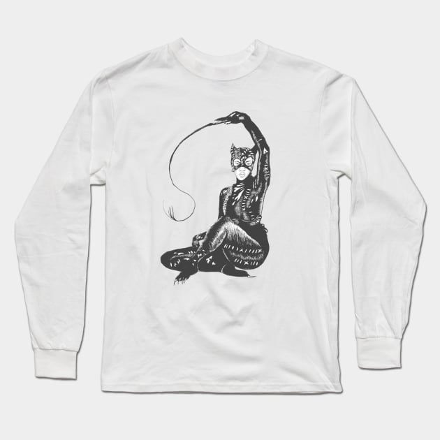 Catwoman Long Sleeve T-Shirt by Art of V. Cook